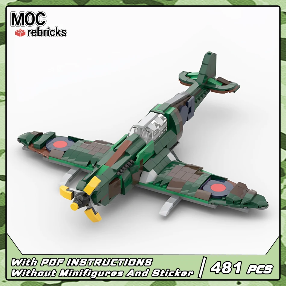 

MOC военная серия Spitfire Supermarine полет строительный блок модель технологии кирпичи набор игрушек детские праздничные подарки
