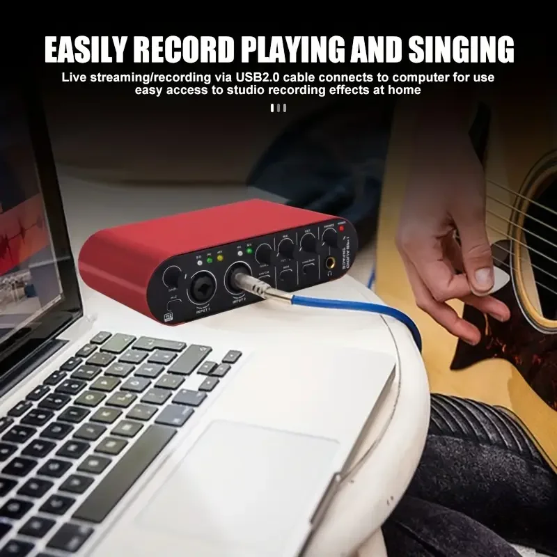 واجهة الصوت 24 بت 192 كيلو هرتز الخارجية Loopback USB كارت الصوت الغيتار تسجيل شاشة ستيريو Soundcard RED Studio