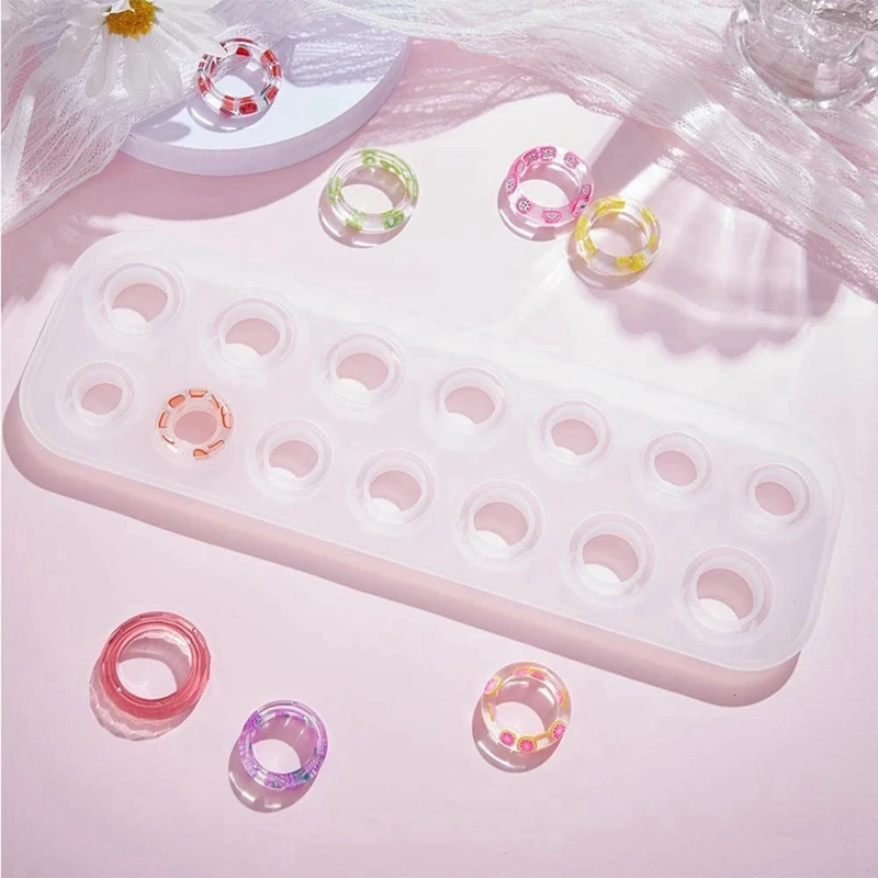 Rings Resin Molds Silicone With 7 Different Sizes,For Making Rings,Earrings,Pendants,Crafts