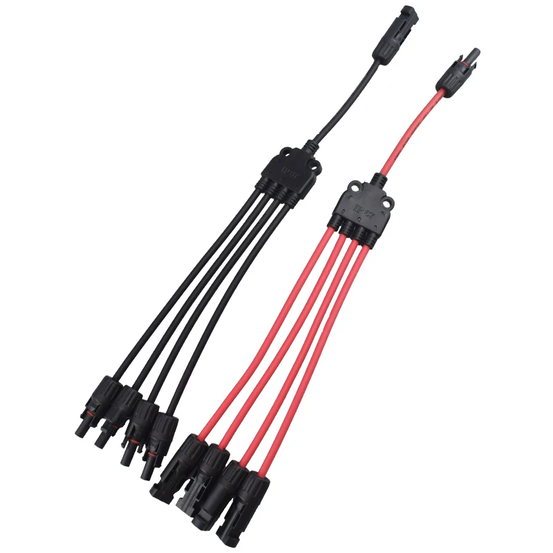 2Y Tak parallelle aansluiting 30A 1000V Elektrische Solar Connector Fotovoltaïsche 2 stuks zonnepaneel Kabel Draad Sluit