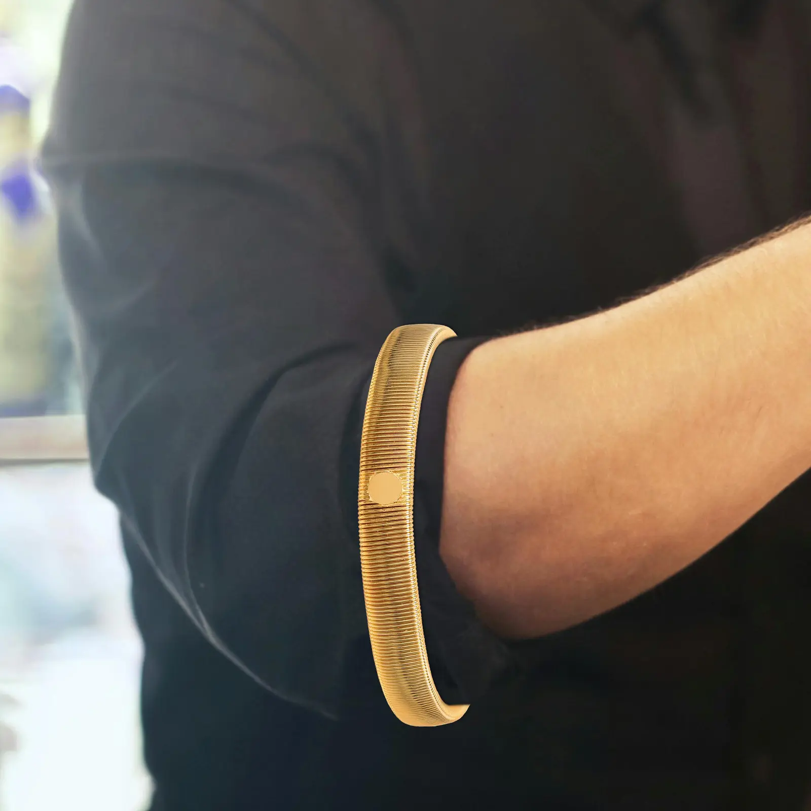 

2Pcs Men Formal Armband Alloy Shirt Sleeve Garters Adjustable Cuff Holder Elegant Arm Garter for Work Or Party Use