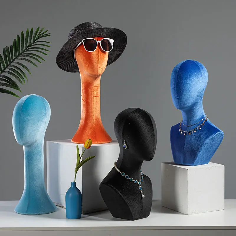Fabric Cover Mannequin Head For Hat Wigs Glasses and Scarf Display Head Props