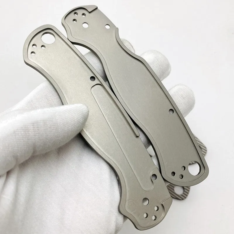 

2PCs. Ti Alloy Knife Handle Patch Radial Stria for Spyderco Paramilitary C81