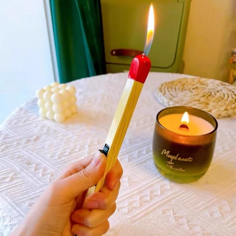 Creative Match Shape Gas Luminous Long Lighters, Candle Igniter, Multi-uses Ignition Gun, Kitchen BBQ Cooking, Outdoor Tools