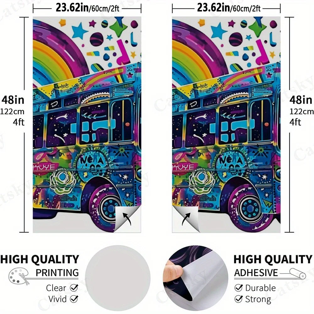 Colorful Bus Art   Sandbag Board Sticker.This sandbag board sticker is made from high-quality materials, offering excellent dura