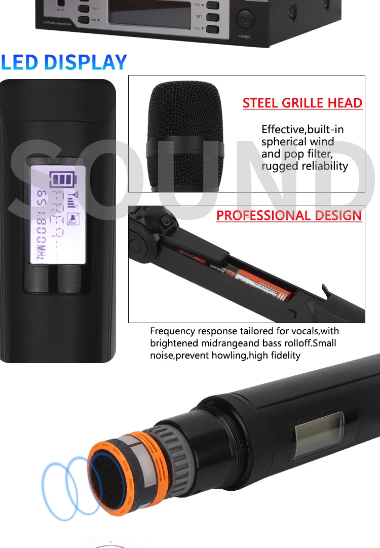 Professional Handheld Head Wireless Microphone