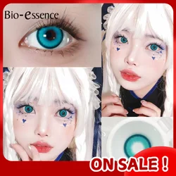 Bio-essence 1Pair Yearly Colored Contact Lenses for Eyes Cosplay Contact Beauty Makeup Anime Accessories Cyan Pink Lenses