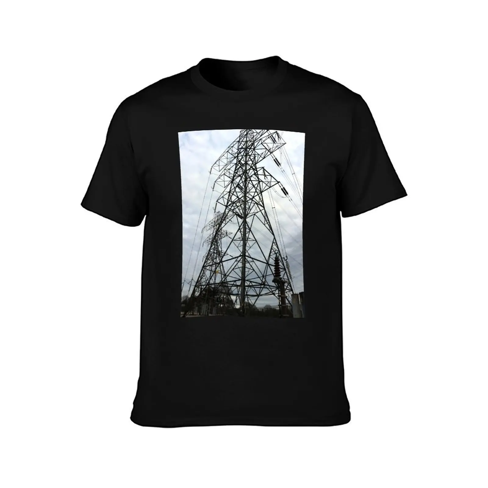 Pylon Close up T-Shirt, Summer Casual Cotton Tee, Oversized Streetwear Tops, Vintage Graphic Print, Loose Fit Short Sleeve