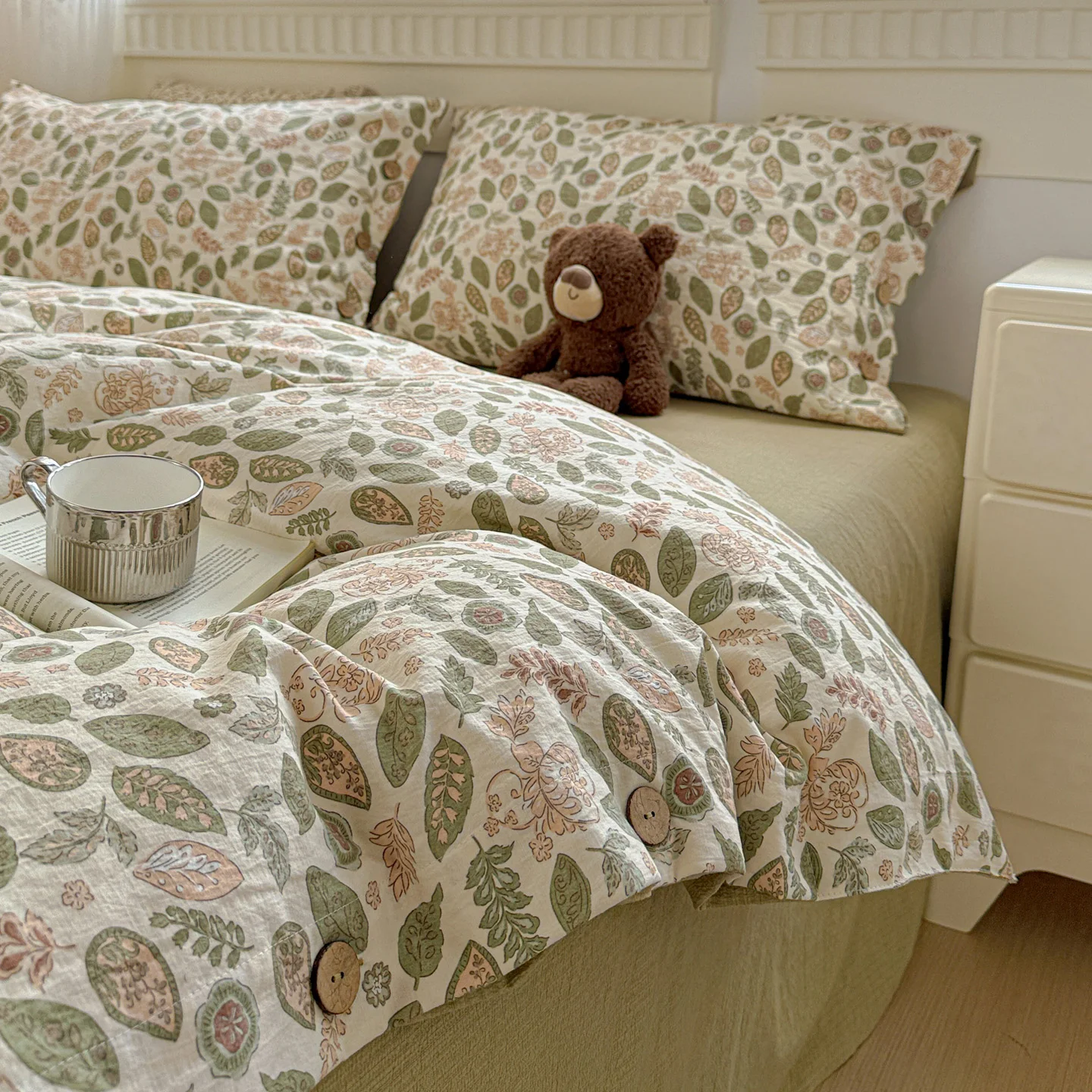 Ins Prinzessin Bettwäsche Set Einfache Floral Bettbezug Kissenbezüge Flache Blatt Einzel Twin Doppel Queen Size Wohnkultur Bettwäsche Set – Detail 10