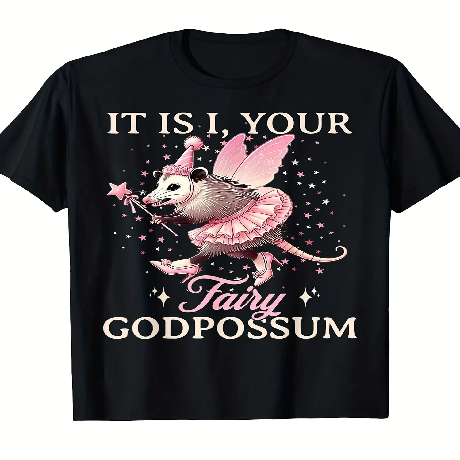 This Is Your Whimsical Fairy Possum Spirit Animal T-Shirt, Perfect for Men It'S a Comfy Daily Wear Tee Suitable for Outdoor Activities, Gym Workouts, And Casual Street Style for Young Athletes Short Sleeve T Shirt, Birthday Gift Tee