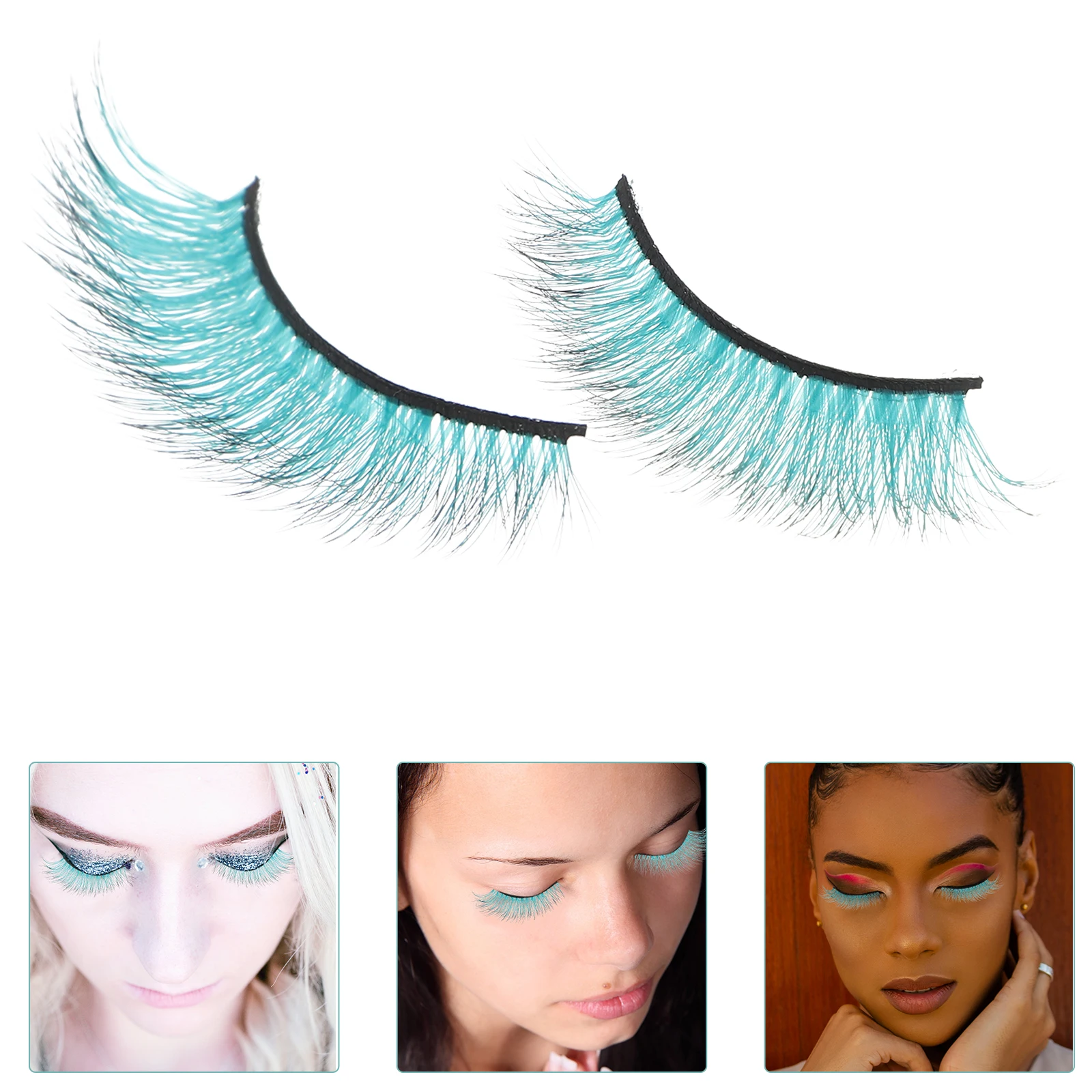 

10pcs Colorful Fake Eyelashes Artificial Lash Strips Bulk Makeup Eye Lashes Reusable False Lashes Lightweight Durable For Eye