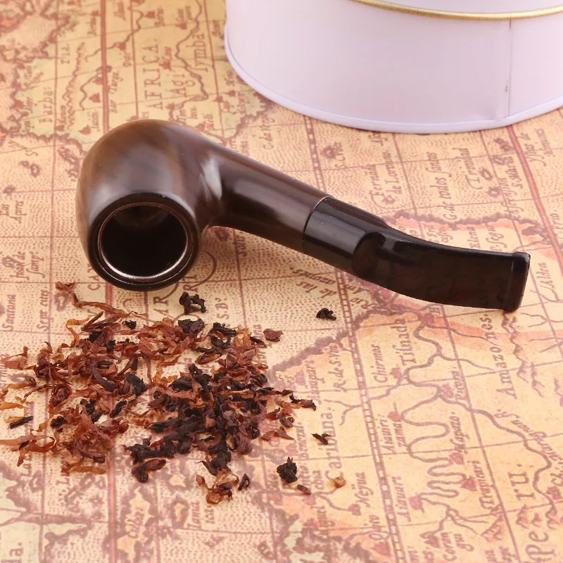 1pc Resin Wooden Mini Tobacco Pipe, Portable Vintage Style Short Stem Smoking Pipe for Men