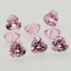 Cubic Zirconia Loose CZ Stone Heart Cut Pink 3x3-14x14mm Synthetic Gems High Quality DIY for Jewelry