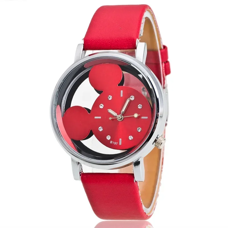 Disney Women Quartz Watch Fashion Cartoon Ladies Watch Female Quartz Wristwatch Crystal Diamond Mickey Women Clock Gift