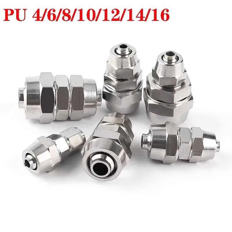 

10Pcs PU-4 6 8 10 12 14 16 MM OD Hose Tube Connect PU Tube Direct Pneumatic Connector Quick Fast Twist Air Hose Tube Fitting