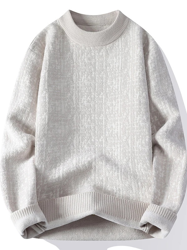 

Thiened Knitted Sweater round Ne Pullover Casual Versatile Base irt Trendy Autumn Winter New Arrival Men's Faionable ...