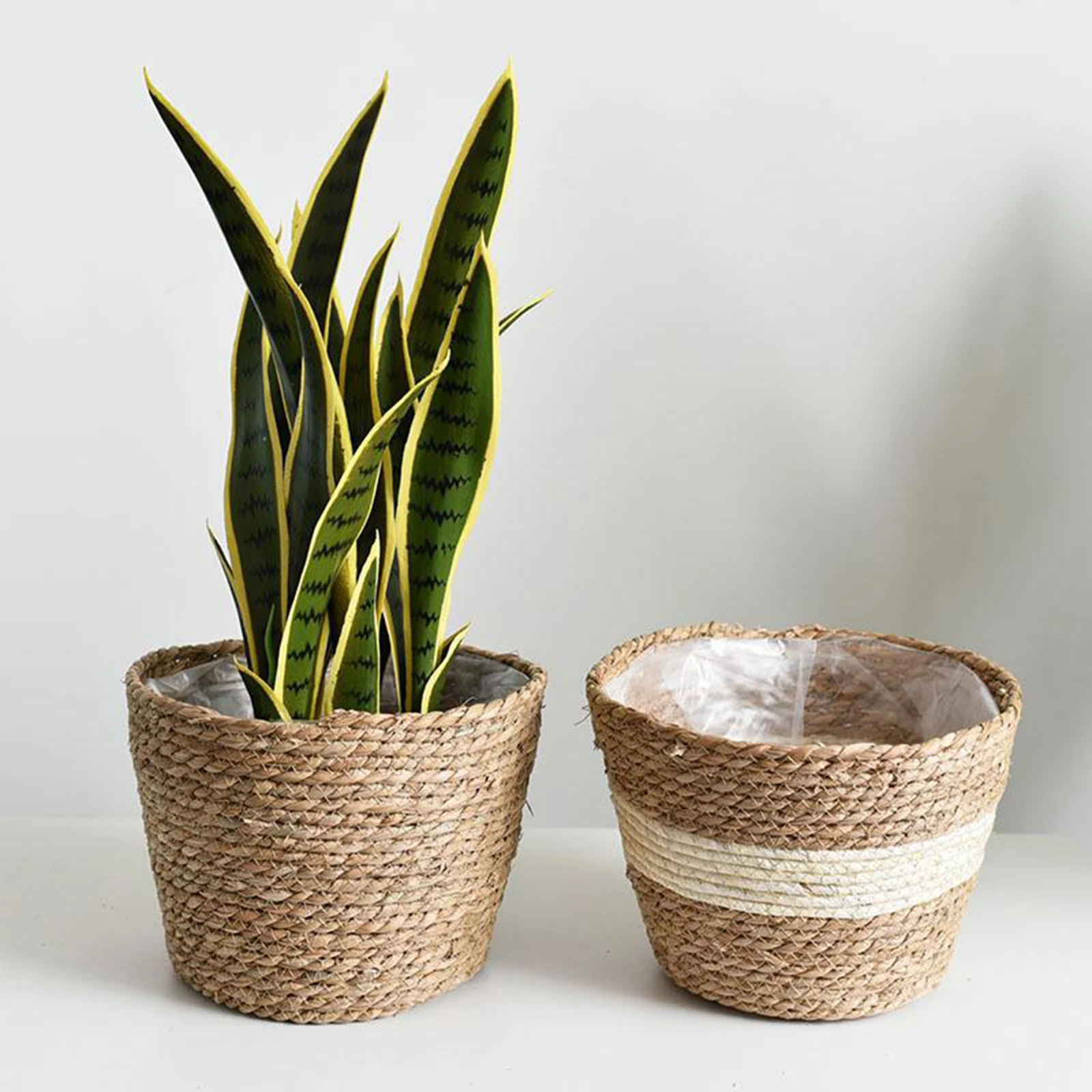 Plant Basket Liners Woven Rattan Plant Pot Containers Coco Fiber Liner Plant Vase Home Garden Decoration