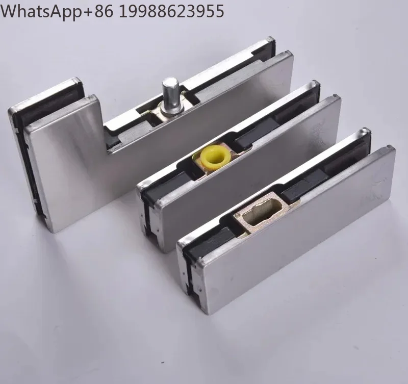 Universal Glass Door Clamp with Upper and Lower Clamps, Frameless Spring Door, One Shaped Clamp Glass Door Hinge 10-12mm