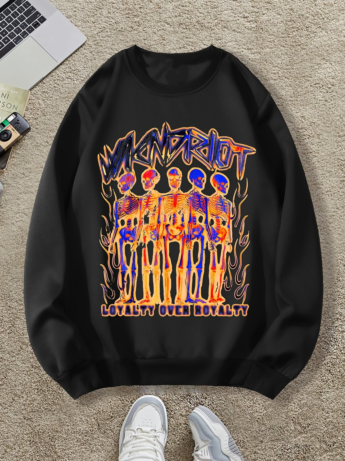 

Готический череп с принтом, осенне-зимняя мужская и женская спортивная одежда с длинными рукавами, повседневная свободная уличная уличная толстовка