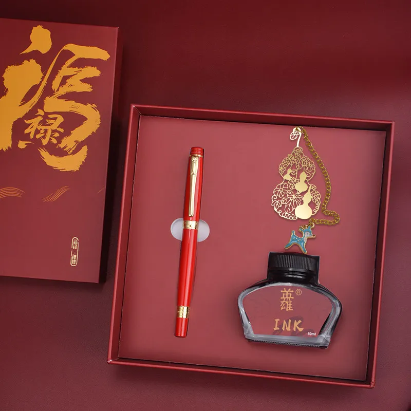 New Arrival HERO 3802 Fu‑Lu Auspicious Fountain Pen Gift Set, High‑end Good‑looking Business Office Pen Set for Adults