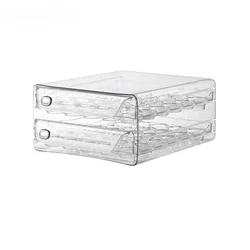 Clear 60 Egg Container for Refrigerator, Holder for Fridge,Stackable Storage Container, Fresh Storage Box Tray