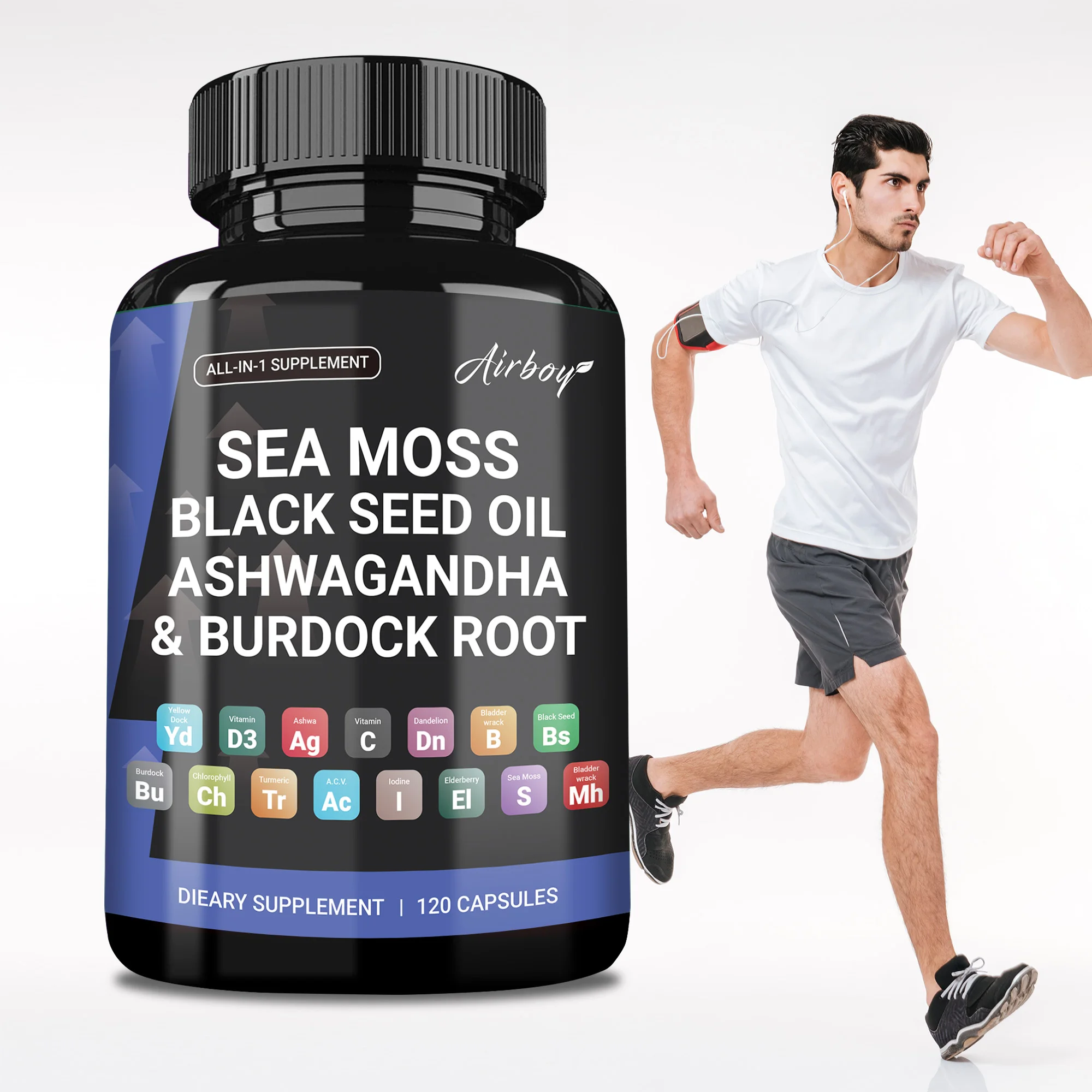 

Морской мох, масло черного семян, корнь Ашаванда и лопуха — улучшение пищеварения, улучшение настроения, снятие стресса, улучшение психической четкости