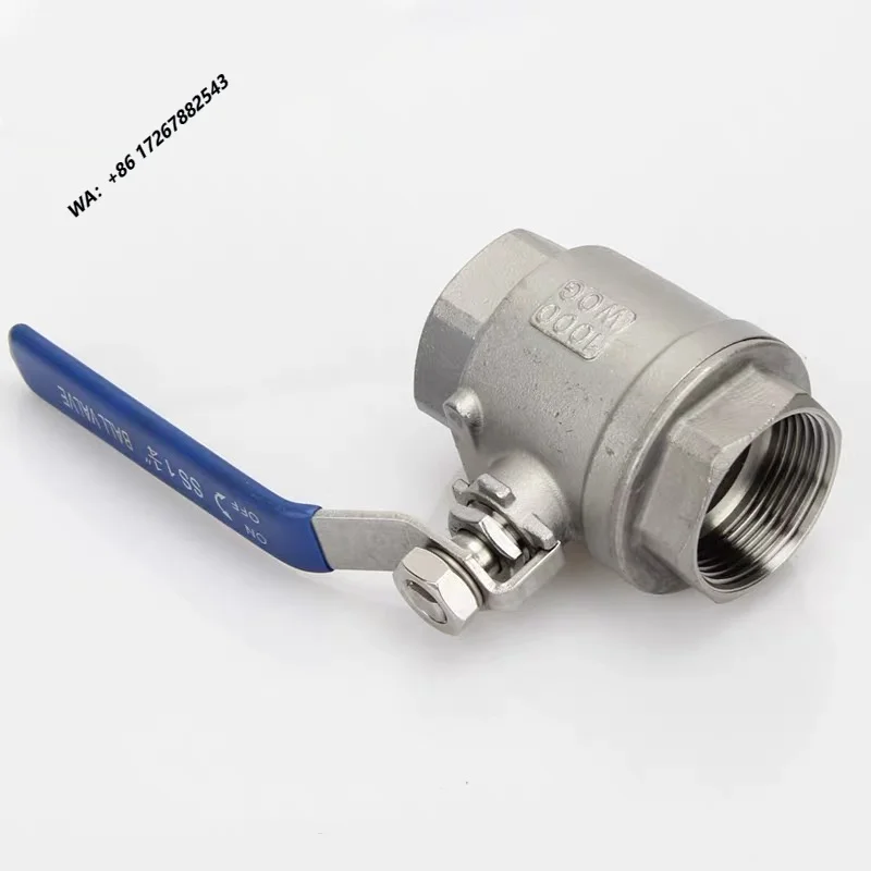 1PCS DN8-DN50 SS304 Stainless Steel Sanitary Female 2 Piece Full Port Ball Valve With Vinyl Handle Thread Valves