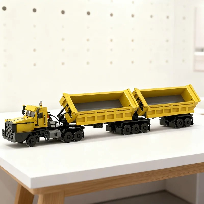 

2273pcs MOC Tonar Heavy duty road train City Traffic Model Building blocks Architecture Christmas gifts toy idea Education DIY