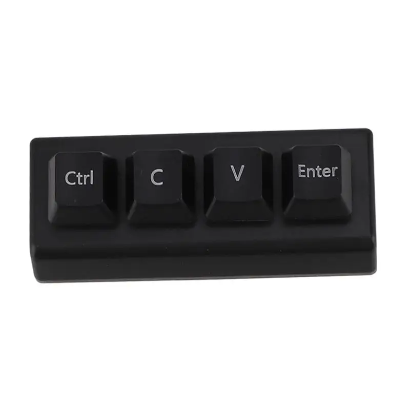 Teclado Programável A53M-4 com Interruptor Vermelho, Ctrl C V Enter, Mini Teclado Mecânico, Suporte NKRO para Jogos e Escritório, Durável, Preto