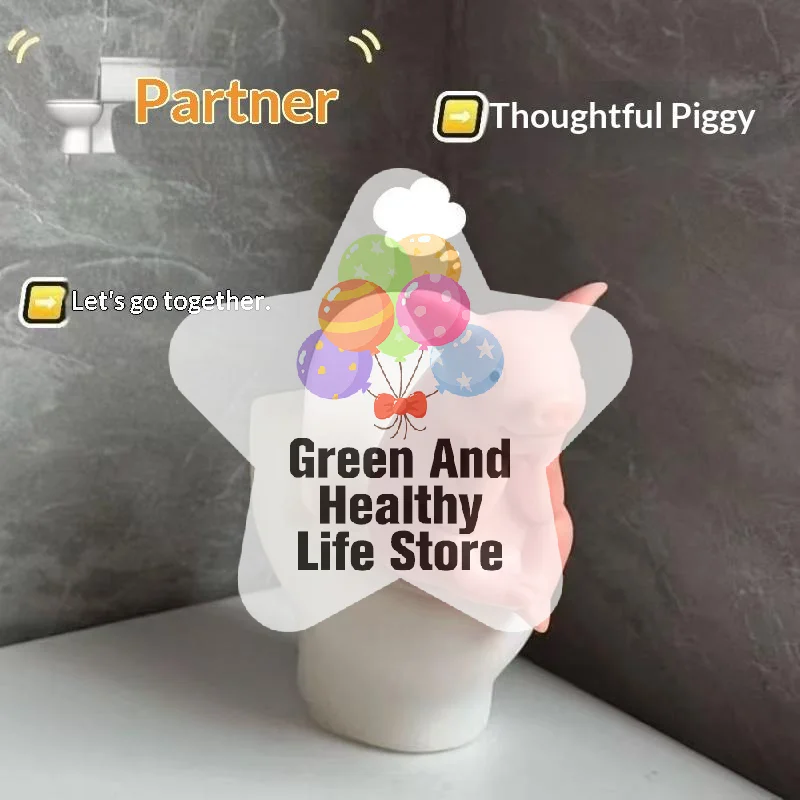 Cute Pig Sitting On Toilet — Pvc Bathroom Statue, Tabletop Or Wall-Mount Decor — Father's Day Gift For Home & Office 1PC