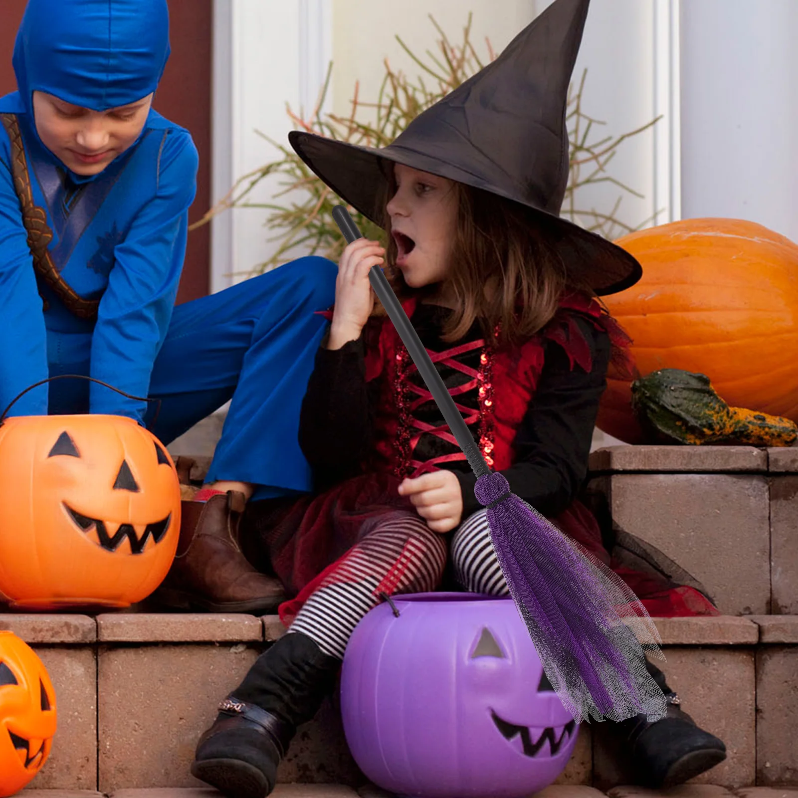 

Witch Broom Halloween Cosplay Party Witch Broom Halloween Masquerade Party photo Prop Kid stage perform Costume Witch Broom deco