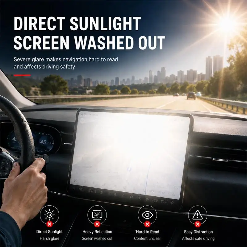 Sonnenblende für den Bildschirm der Mittelkonsole im Auto, blendfreier Schutz für das Display, verstellbarer Schutz für den Auto-Monitor. – Detail 4