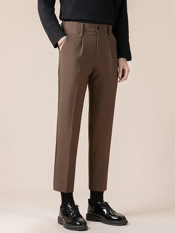 

Busin Casual Large Size Men's West Pants Summer New Loose Slim Fit Tapered Leg Long Straight Leg Suit Pants