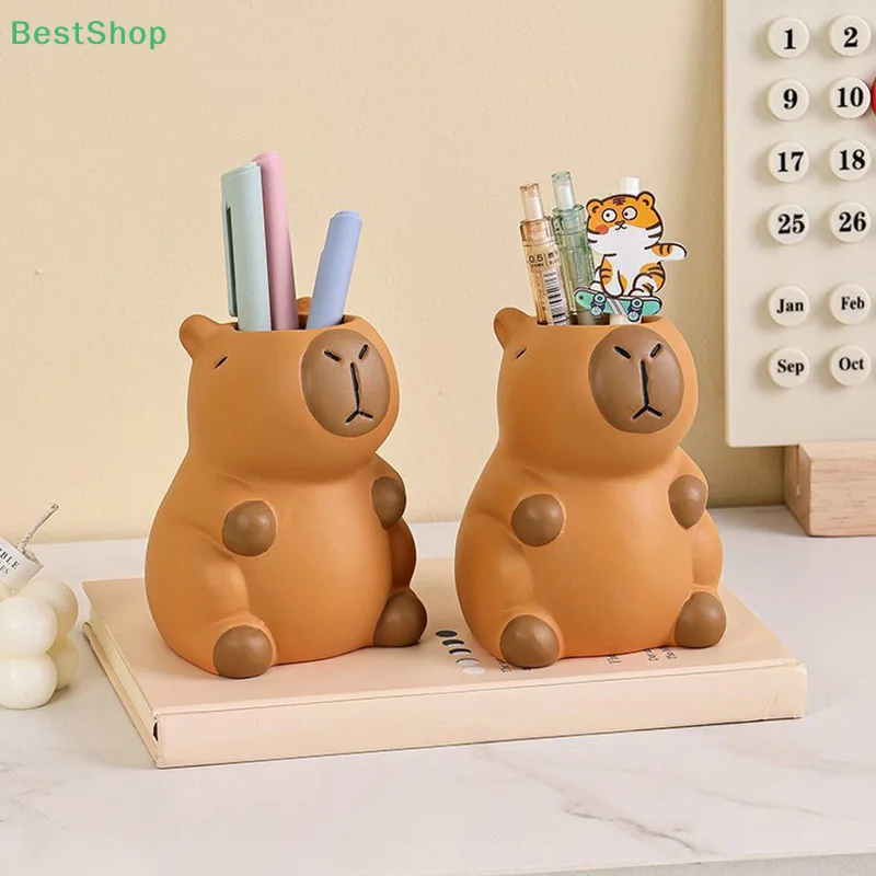 

★ ★ ★ Держатель для ручки капибары, органайзер для кистей для макияжа, забавный органайзер, декор для офисного стола