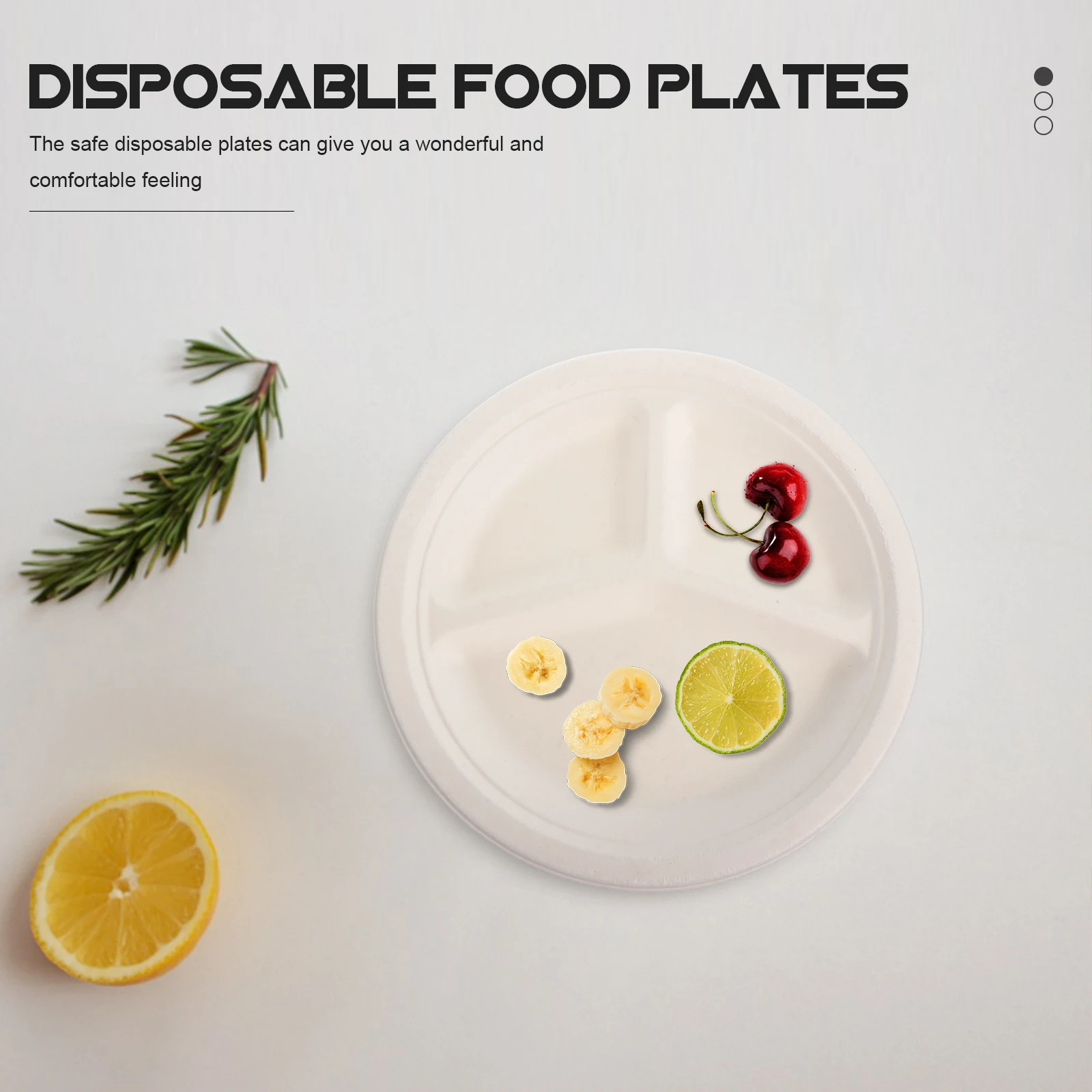 

20 Pcs Biodegradable Dinner Plates Bagasse Compartment Food Divided Plates Disposable Party Supplies Eco Friendly Safe Durable