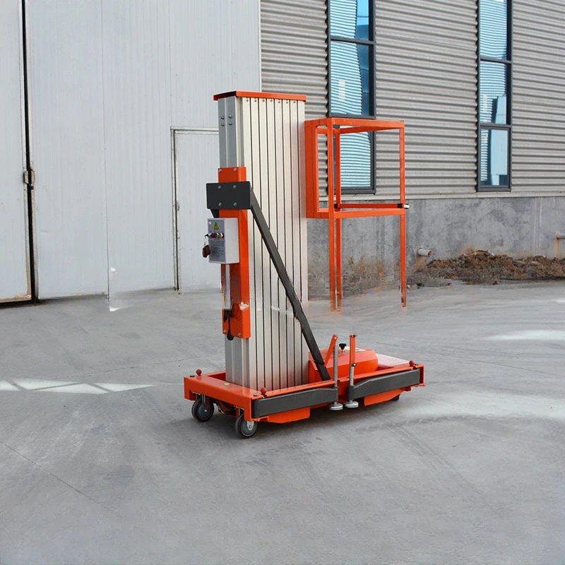 Aluminum alloy mobile elevator, small hydraulic household lifting platform, single/double column lifting car