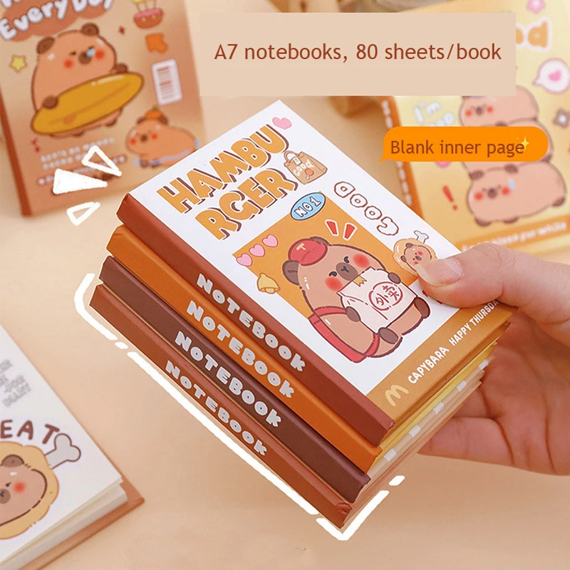 80page Capybara A7 Notebook Kawaii Pocket Book School Notebook Agenda Weekly Planner Diary Sketchbook Back To School Supplies