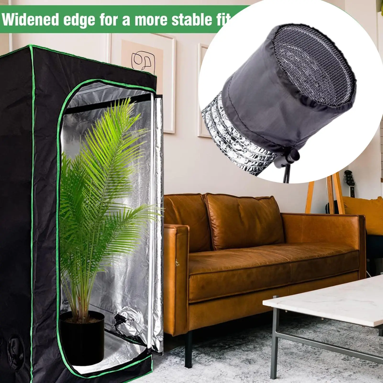 Duct Filter Vent Cover Seedling Growth Ventilation 2 Pieces Flexible Ducting Cover For Indoor Greenhouse Laundry Outdoor Kitchen
