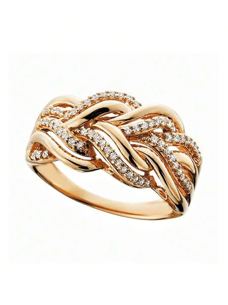 

Elegant Cubic Zirconia Woven Design Ring For Women Wedding Party Jewelry