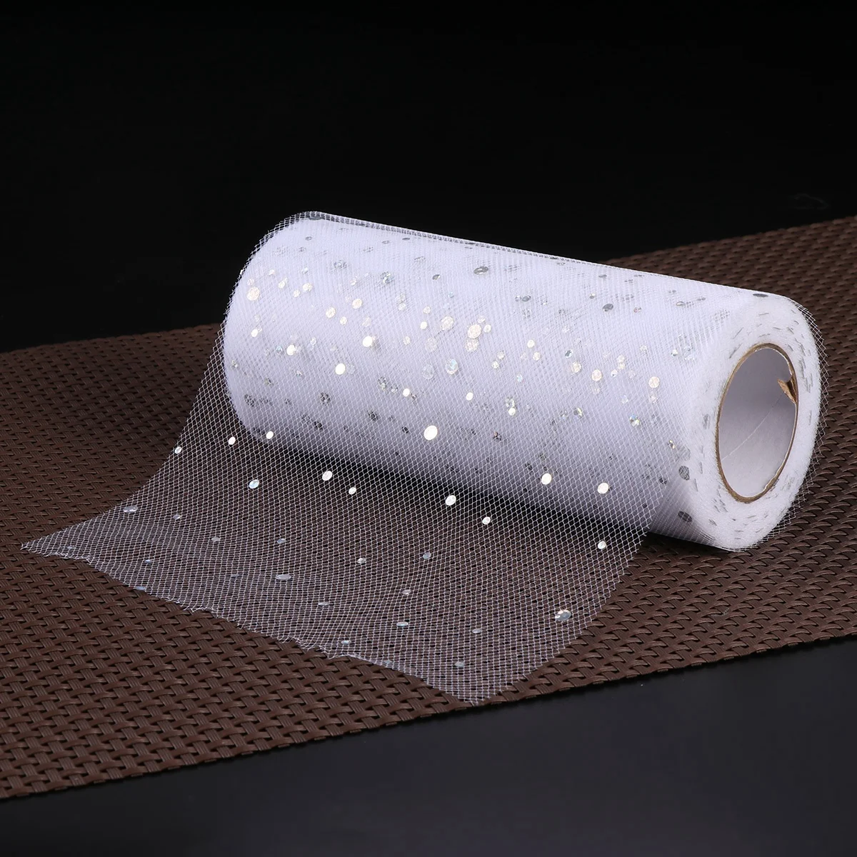 

25 Yards 15Cm Glitter Sequin Tulle Spool DIY Birthday Party Favors Garland Floral Design Chair Sash Arch Decorations Polyester