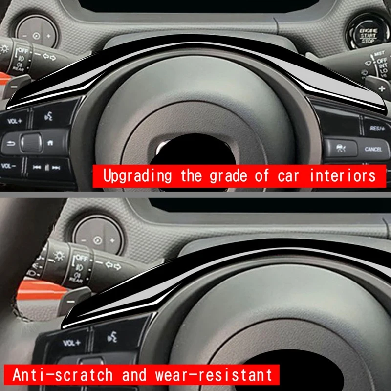 2Pcs For Honda Vezel HR-V HRV 2021 2022 Interior Car Steering Wheel Panel Cover Trim Decoration Frame