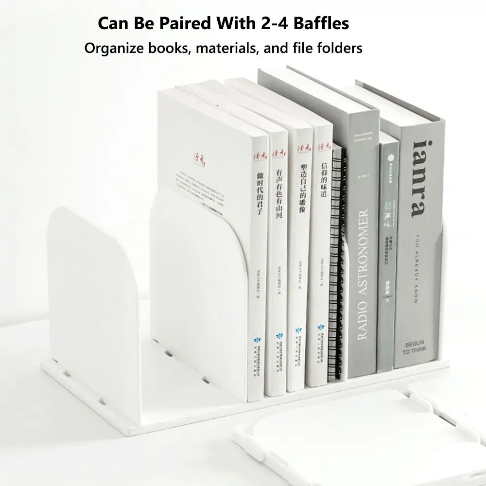 High Quality Plastic Bookends Partition Thickened Book Stand Portable Desktop Organizer Office Use