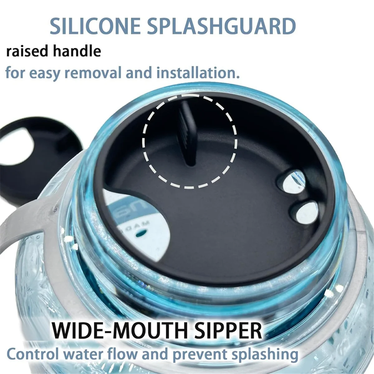 2PCS Silicone Splashguard Lid Wide Mouth for Nalgene Splash Guard 32 Oz Wide Mouth Water Bottle Accessories