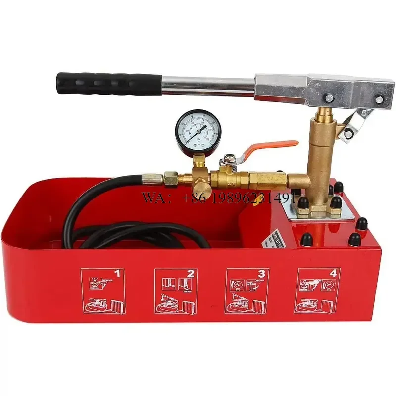 Wmwmnu for Hydrostatic Pressure Tester Manual Water Pressure Test Pump 5Mpa Leakage Tester with Gauge and 2 Gallon Tank