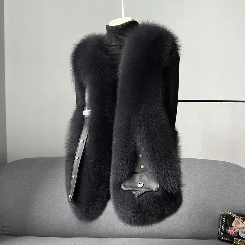 Autumn New 2024Women Faux Fur Coat Thick Warm Slimming Short Waistcoat Fashion Casual Solid Color Outwear Simple All-match Top