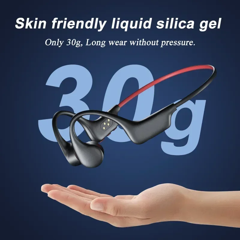 سماعة بلوتوث لاسلكية ذات توصيل عظمي مع ميكروفون IPX8 مقاومة للماء وخاصية إلغاء الضوضاء للموسيقى والسباحة والرياضة #5