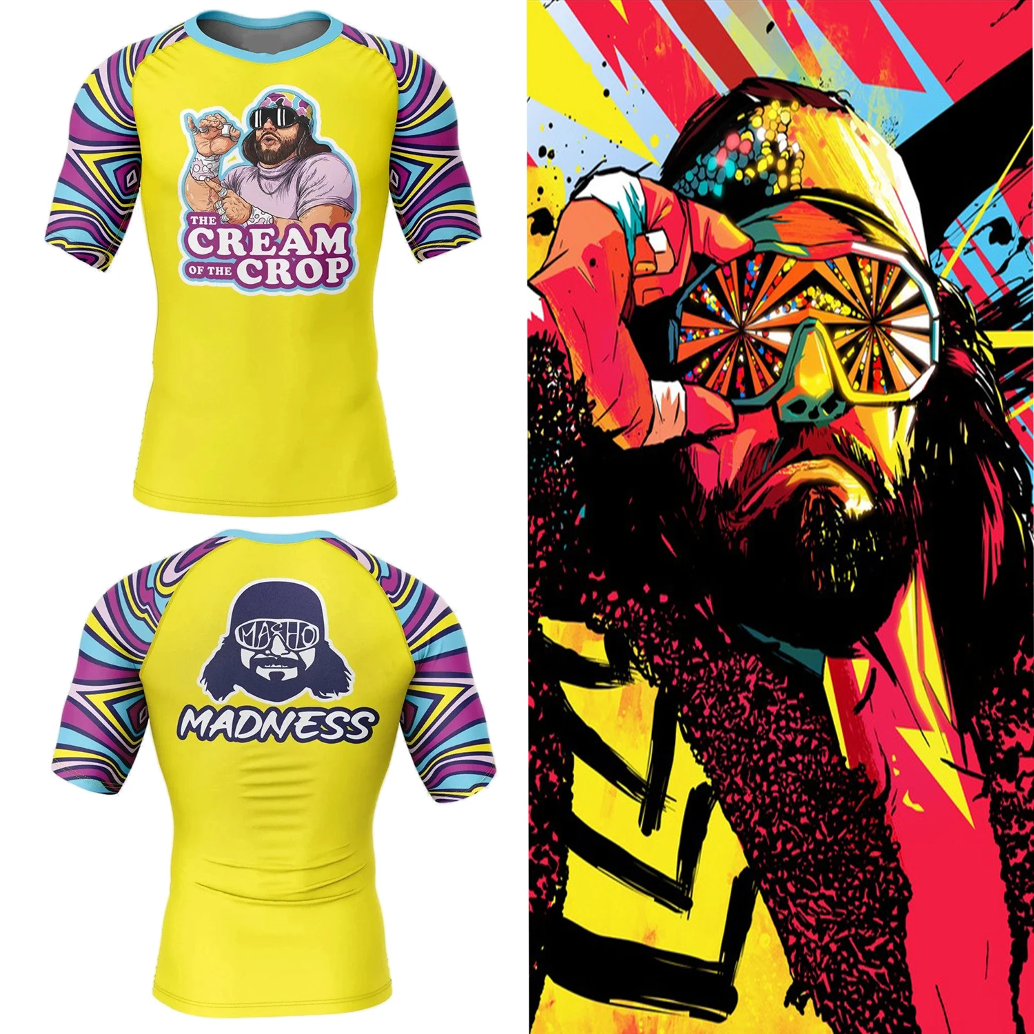 Macho Man Randy Savage 'The Cream Of The Crop' Short Sleeve Compression Rashguard 3d Printing Casual Oversized Tee Tops Clothing