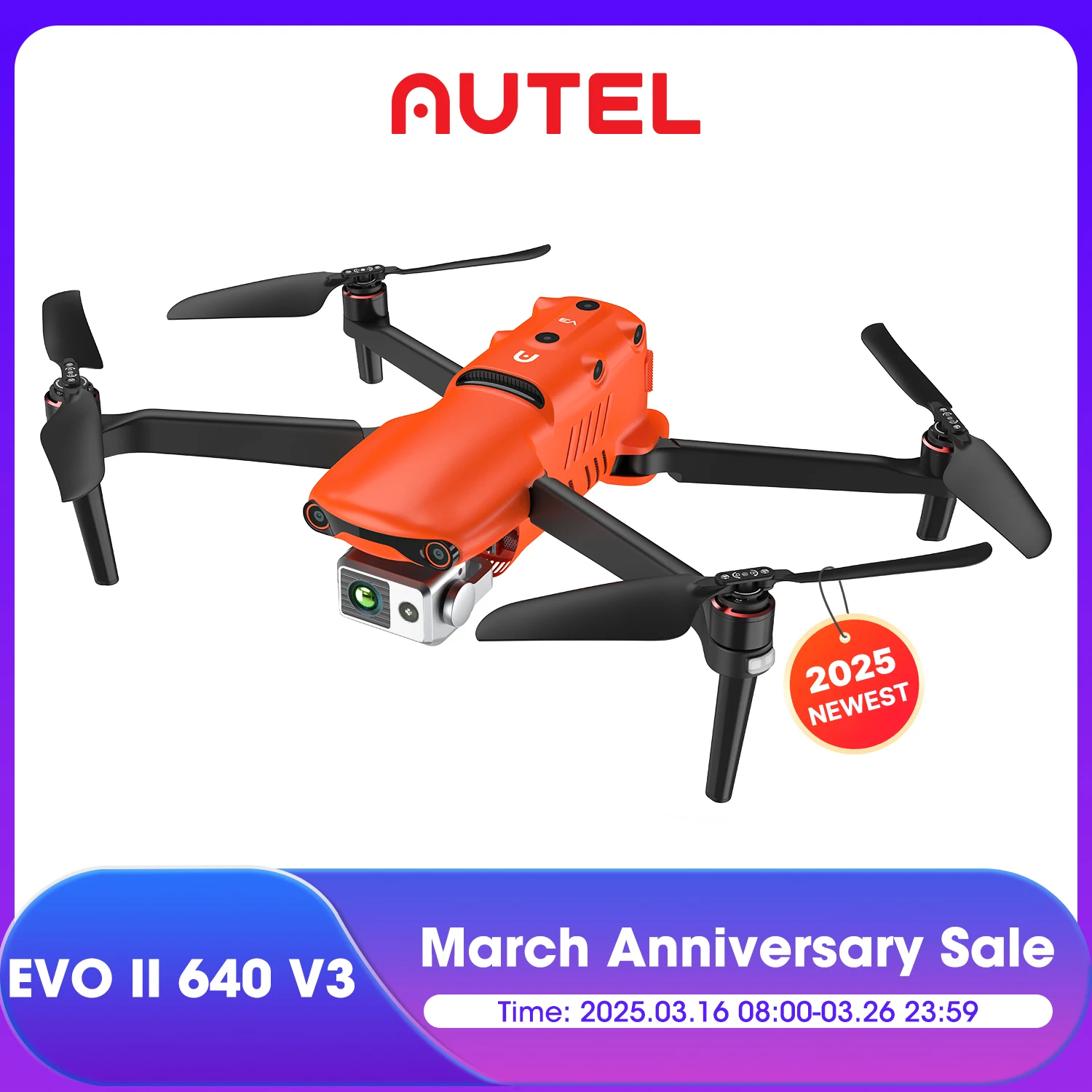 2025 Autel Robotics EVO II Çift 640T V3 Sağlam Paket 1/1.28