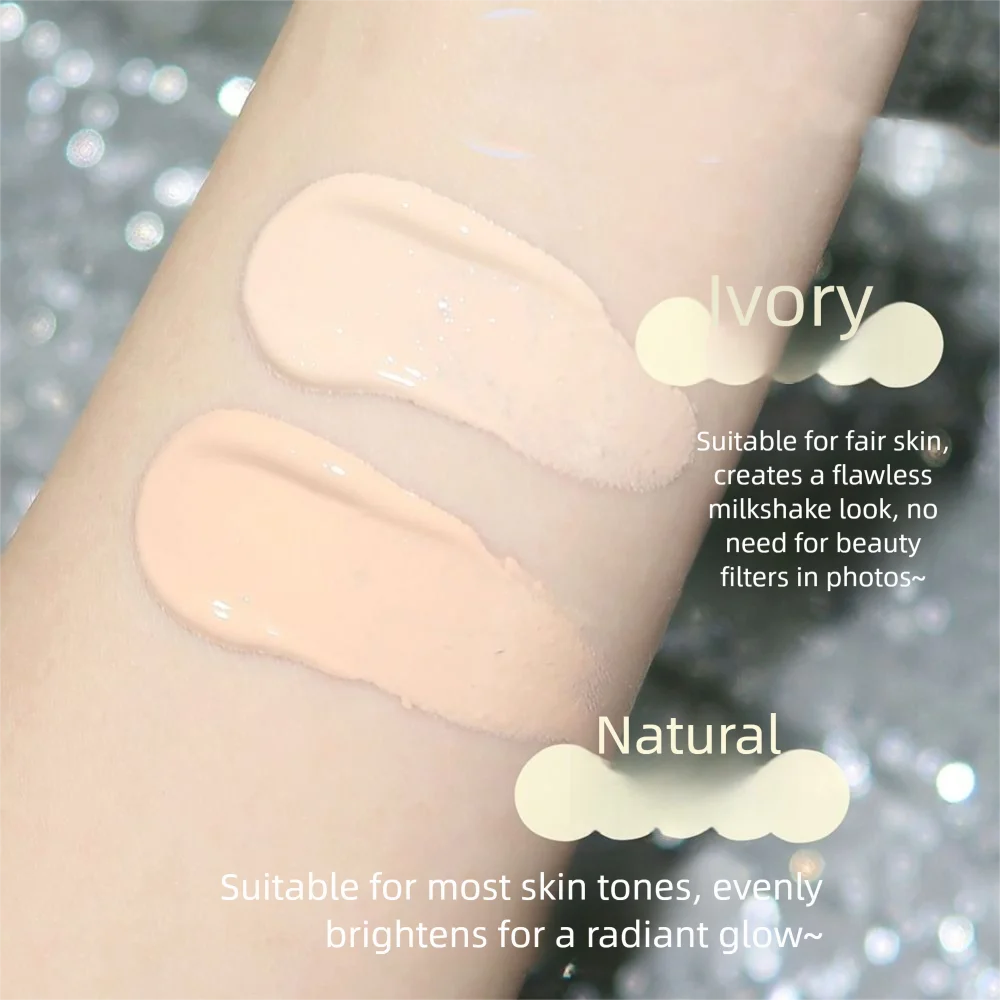 Niet-pluizende lichtgewicht vloeibare foundation 30 ml volume Natuurlijk gezichtscontour Vloeistof Transpiratie Zonnebrandcrème Gezichtsbasiscrème