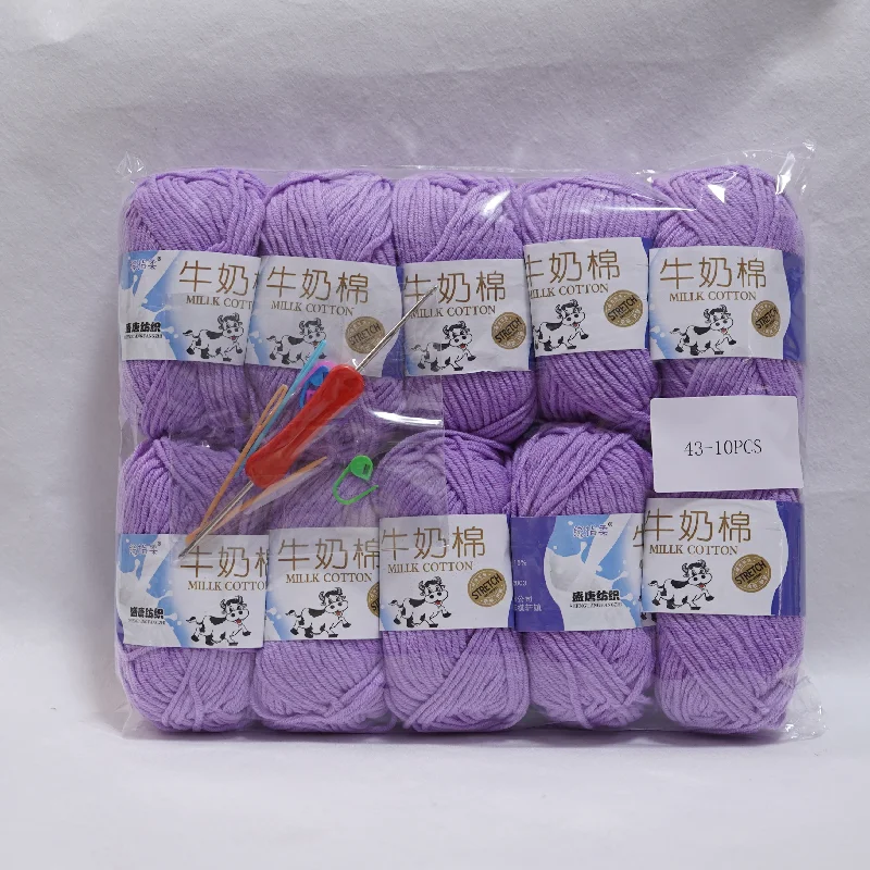 Neues 10-teiliges 5-strängiges Milchbaumwoll-Strickgarn, geeignet für DIY-Handarbeiten, Pullover, Mützen, Puppen, Heimdekoration.